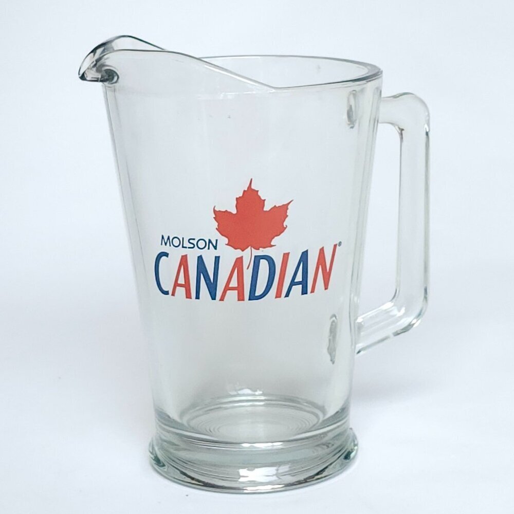 RETRO MOLSON CANADIAN BEER PITCHER GLASS LARGE Arcoroc